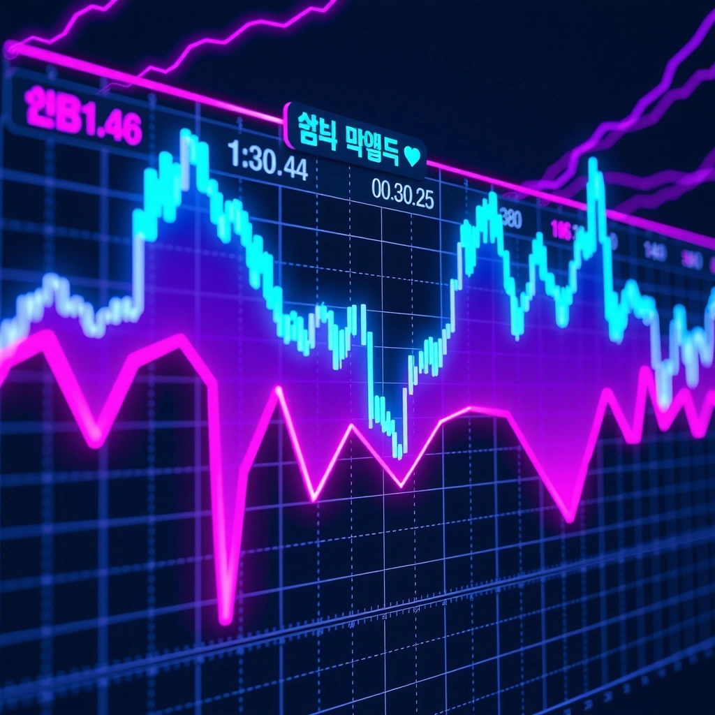 Trading Chart with Neon Colors